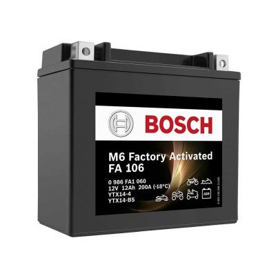 Bosch FA106 (M6 018, YTX14-4, YTX14-BS) gyrilag aktivlt AGM motorakkumultor, 12V 12Ah 200A BOSCH