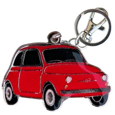 Retro kulcstart, Fiat 500, piros HUN